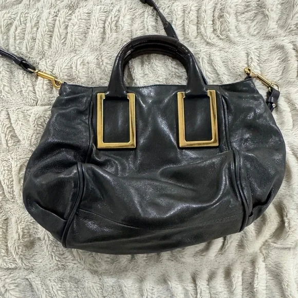 🖤 Authentic Chloe Ethel Satchel Black Leather – Project / Repair - Picture 10 of 16